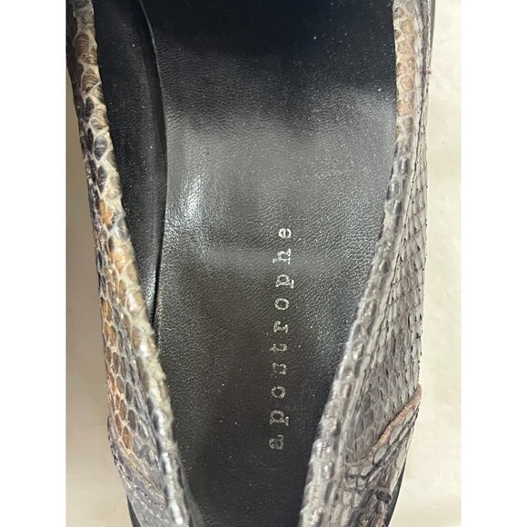 Apostrophe Ratler Leather Loafers 8 M snake print brown black - Picture 3 of 16